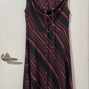 Express Black and Pink Striped Maxi Dress